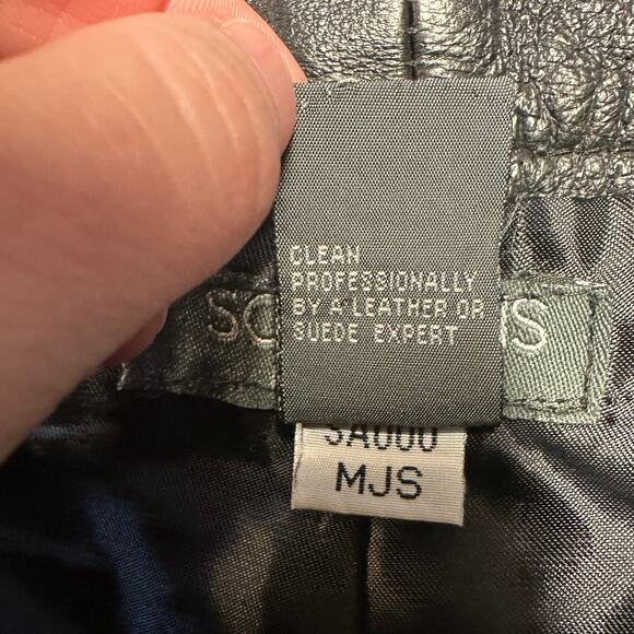 Solutions New York Black Genuine Leather Straight Leg Pants Size 10 - Picture 4 of 8